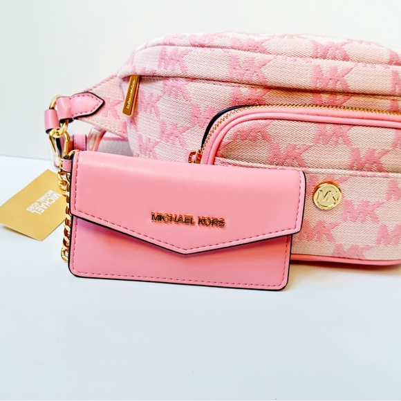 Michael Kors Maisie Large Waist Fanny Belt Pack Crossbody Bag MK Carnation - Picture 14 of 15